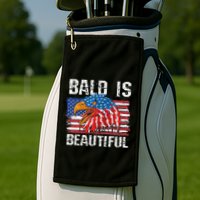 Bald Is Beautiful 4th Of July Independence Day Bald Golf Towel