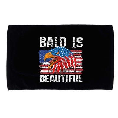 Bald Is Beautiful 4th Of July Independence Day Bald Microfiber Hand Towel