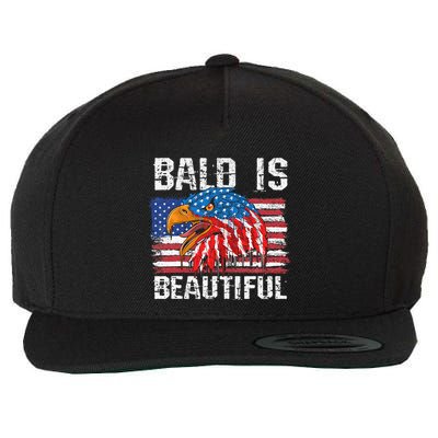 Bald Is Beautiful 4th Of July Independence Day Bald Wool Snapback Cap