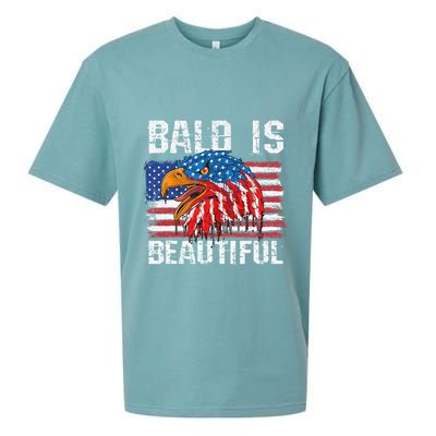 Bald Is Beautiful 4th Of July Independence Day Bald Sueded Cloud Jersey T-Shirt