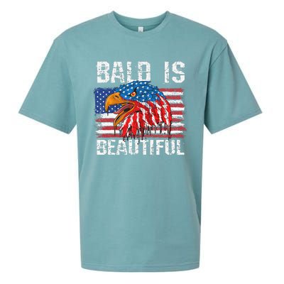 Bald Is Beautiful 4th Of July Independence Day Bald Sueded Cloud Jersey T-Shirt