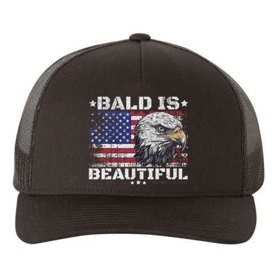 Bald Is Beautiful 4th Of July Independence Day America Eagle Yupoong Adult 5-Panel Trucker Hat