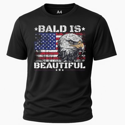 Bald Is Beautiful 4th Of July Independence Day America Eagle Cooling Performance Crew T-Shirt