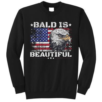 Bald Is Beautiful 4th Of July Independence Day America Eagle Sweatshirt