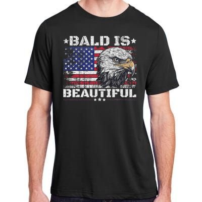 Bald Is Beautiful 4th Of July Independence Day America Eagle Adult ChromaSoft Performance T-Shirt