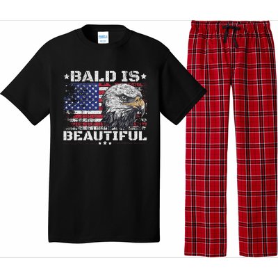 Bald Is Beautiful 4th Of July Independence Day America Eagle Pajama Set