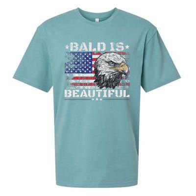 Bald Is Beautiful 4th Of July Independence Day America Eagle Sueded Cloud Jersey T-Shirt