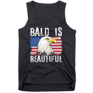 Bald Is Beautiful 4th Of July Independence Day Bald Eagle Tank Top