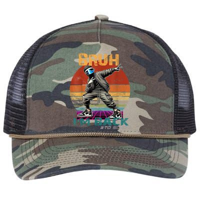 Bruh Im Back To School Groovy Bruh We Back Retro Rope Trucker Hat Cap