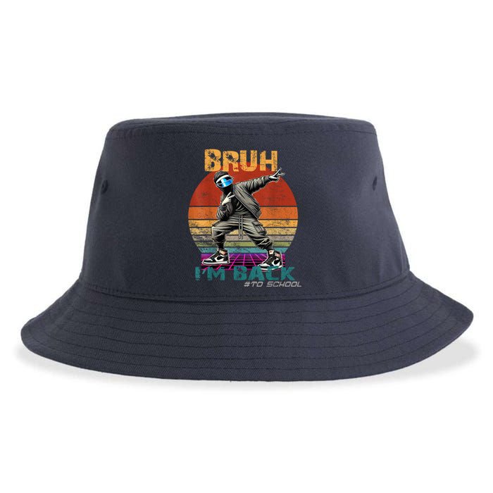 Bruh Im Back To School Groovy Bruh We Back Sustainable Bucket Hat