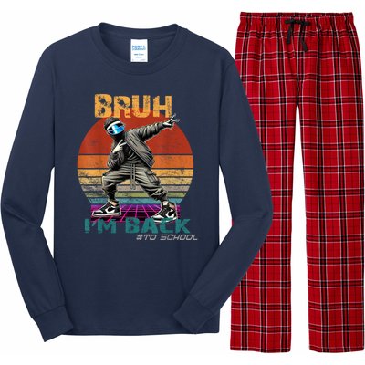 Bruh Im Back To School Groovy Bruh We Back Long Sleeve Pajama Set