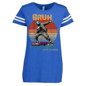 Bruh Im Back To School Groovy Bruh We Back Enza Ladies Jersey Football T-Shirt