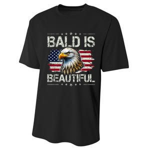 Bald Is Beautiful 4th Of July Independence Day Performance Sprint T-Shirt