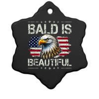 Bald Is Beautiful 4th Of July Independence Day Ceramic Star Ornament