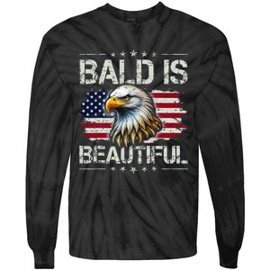 Bald Is Beautiful 4th Of July Independence Day Tie-Dye Long Sleeve Shirt