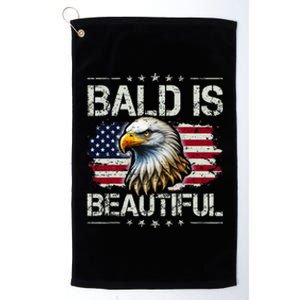 Bald Is Beautiful 4th Of July Independence Day Platinum Collection Golf Towel