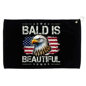 Bald Is Beautiful 4th Of July Independence Day Grommeted Golf Towel