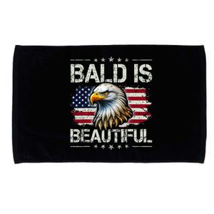 Bald Is Beautiful 4th Of July Independence Day Microfiber Hand Towel