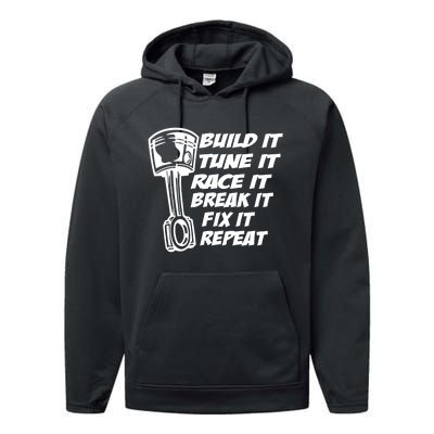 Build It Break It Repeat Gift Street Drag Race Outlaws Performance Fleece Hoodie