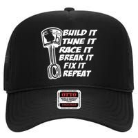 Build It Break It Repeat Gift Street Drag Race Outlaws High Crown Mesh Back Trucker Hat