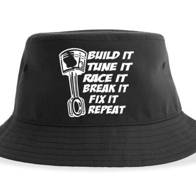 Build It Break It Repeat Gift Street Drag Race Outlaws Sustainable Bucket Hat