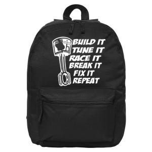 Build It Break It Repeat Gift Street Drag Race Outlaws 16 in Basic Backpack