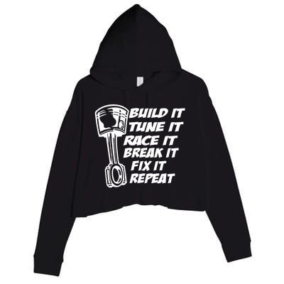 Build It Break It Repeat Gift Street Drag Race Outlaws Crop Fleece Hoodie