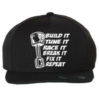 Build It Break It Repeat Gift Street Drag Race Outlaws Wool Snapback Cap