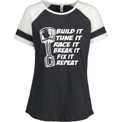 Build It Break It Repeat Gift Street Drag Race Outlaws Enza Ladies Jersey Colorblock Tee