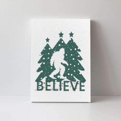 Believe In Bigfoot Christmas Lights Funny Sasquatch Canvas