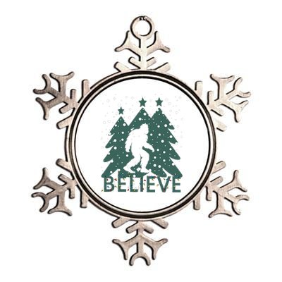 Believe In Bigfoot Christmas Lights Funny Sasquatch Metallic Star Ornament