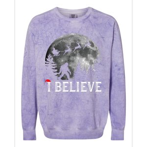 Bigfoot I Believe Sasquatch Christmas Colorblast Crewneck Sweatshirt