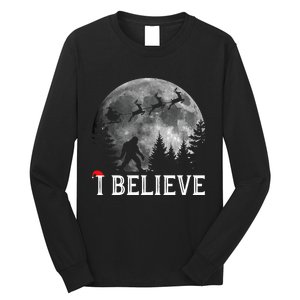 Bigfoot I Believe Sasquatch Christmas Long Sleeve Shirt