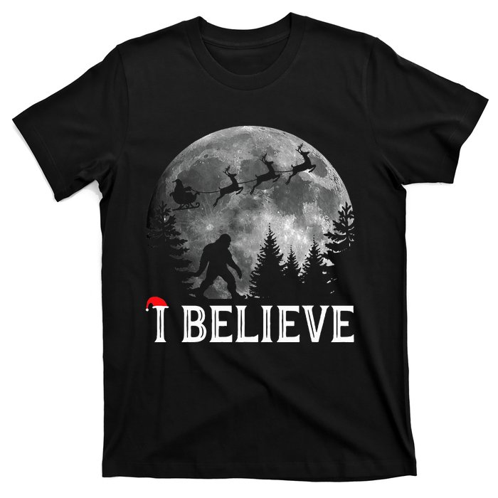 Bigfoot I Believe Sasquatch Christmas T-Shirt