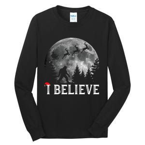 Bigfoot I Believe Sasquatch Christmas Tall Long Sleeve T-Shirt