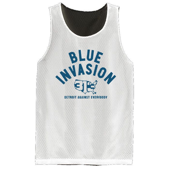 Blue Invasion Mesh Reversible Basketball Jersey Tank