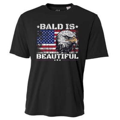 Bald Is Beautiful 4th Of July Independence Day America Eagle Cooling Performance Crew T-Shirt