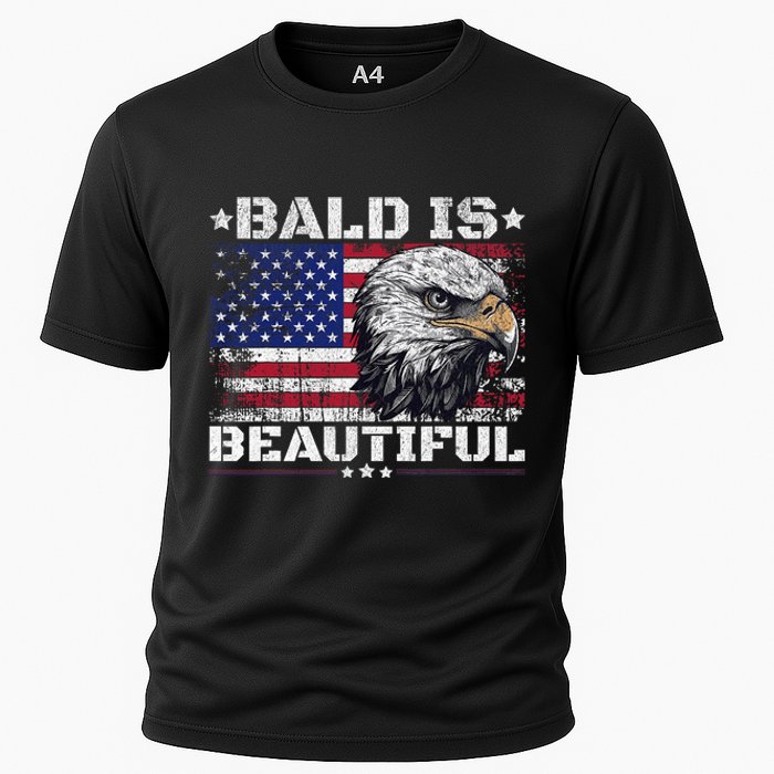 Bald Is Beautiful 4th Of July Independence Day America Eagle Cooling Performance Crew T-Shirt