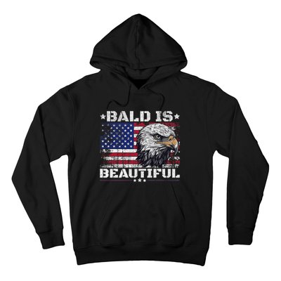 Bald Is Beautiful 4th Of July Independence Day America Eagle Hoodie