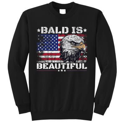 Bald Is Beautiful 4th Of July Independence Day America Eagle Sweatshirt