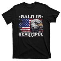 Bald Is Beautiful 4th Of July Independence Day America Eagle T-Shirt