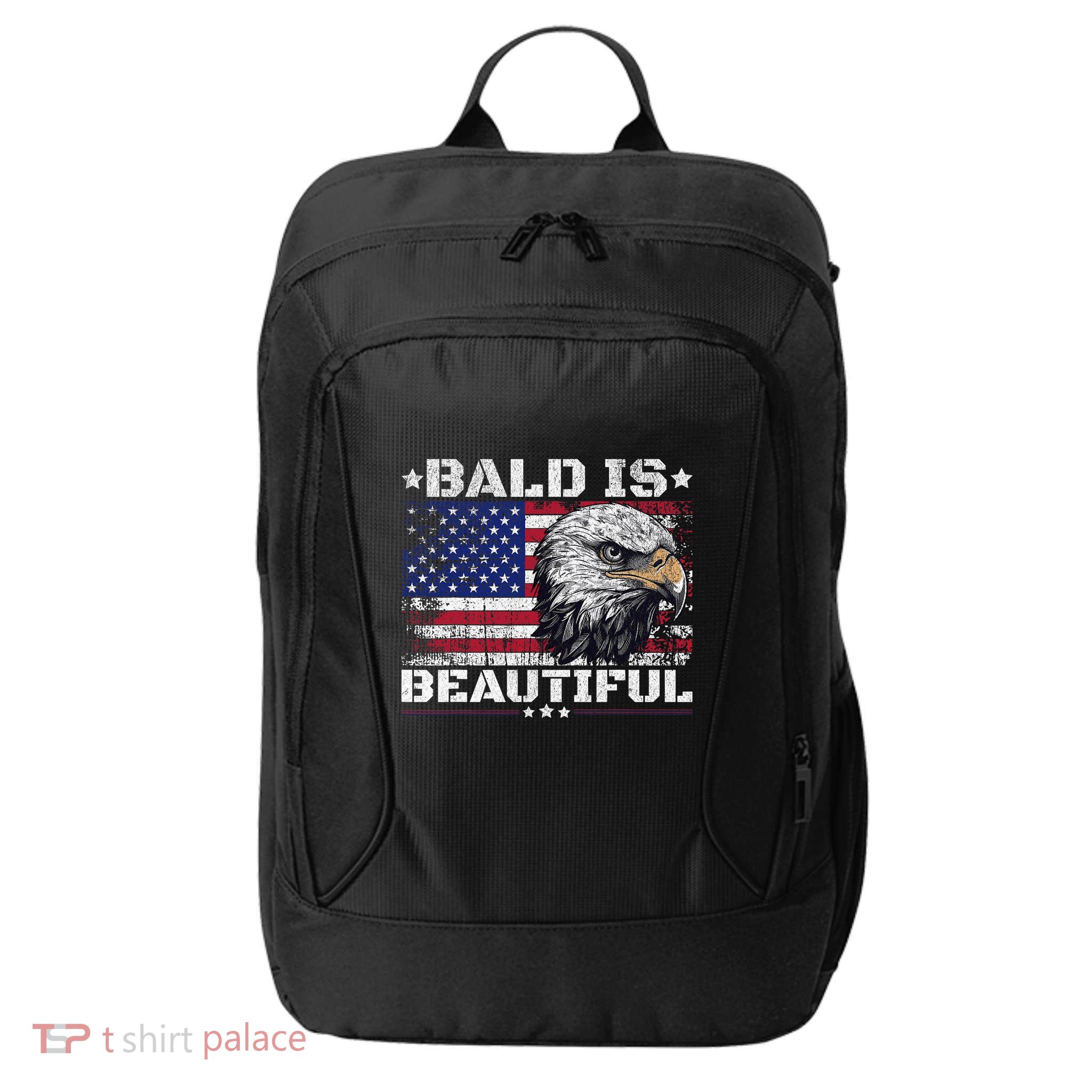 Bald Is Beautiful 4th Of July Independence Day America Eagle City Backpack