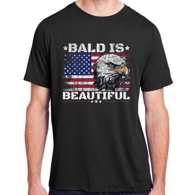 Bald Is Beautiful 4th Of July Independence Day America Eagle Adult ChromaSoft Performance T-Shirt