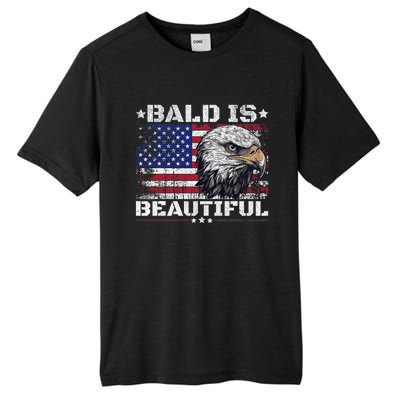 Bald Is Beautiful 4th Of July Independence Day America Eagle Tall Fusion ChromaSoft Performance T-Shirt