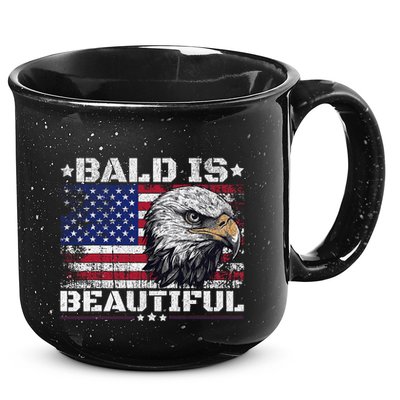 Bald Is Beautiful 4th Of July Independence Day America Eagle 15oz Campfire Ceramic Mug