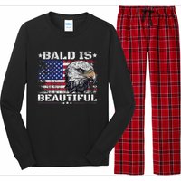 Bald Is Beautiful 4th Of July Independence Day America Eagle Long Sleeve Pajama Set