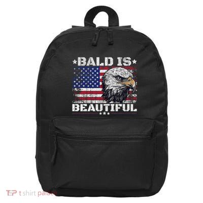 Bald Is Beautiful 4th Of July Independence Day America Eagle 16 in Basic Backpack