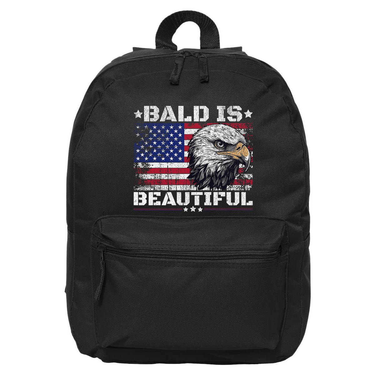 Bald Is Beautiful 4th Of July Independence Day America Eagle 16 in Basic Backpack