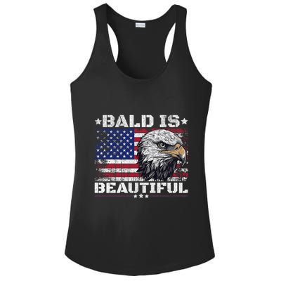 Bald Is Beautiful 4th Of July Independence Day America Eagle Ladies PosiCharge Competitor Racerback Tank