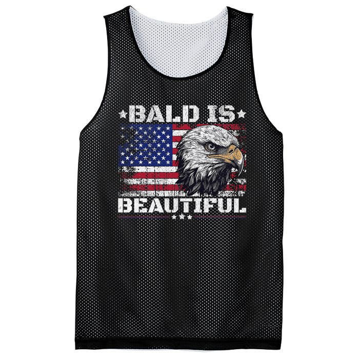 Bald Is Beautiful 4th Of July Independence Day America Eagle Mesh Reversible Basketball Jersey Tank